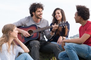 Group Of Friends With Guitar